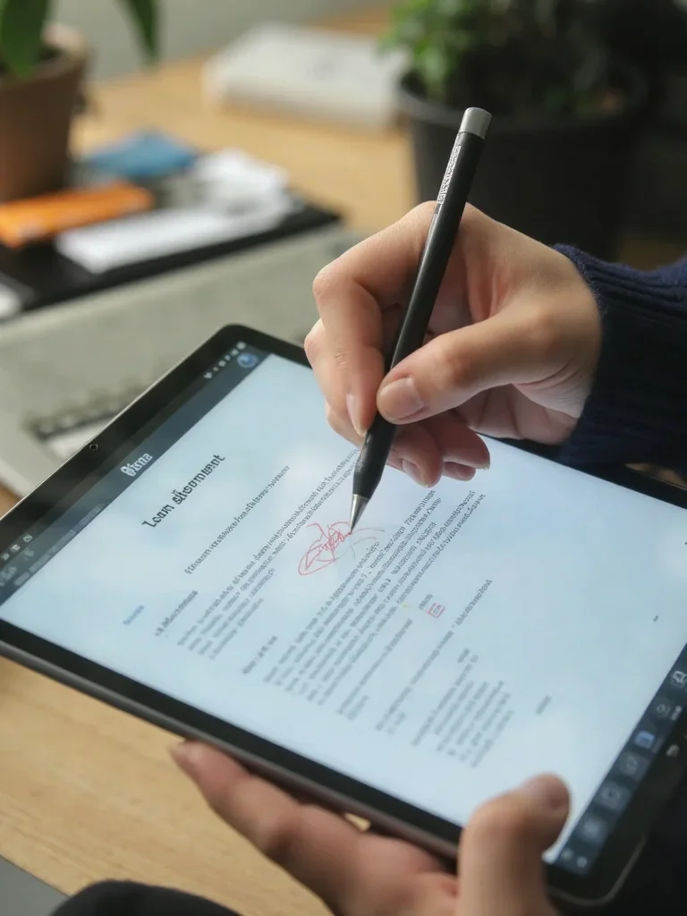 Review and electronically sign loan agreement